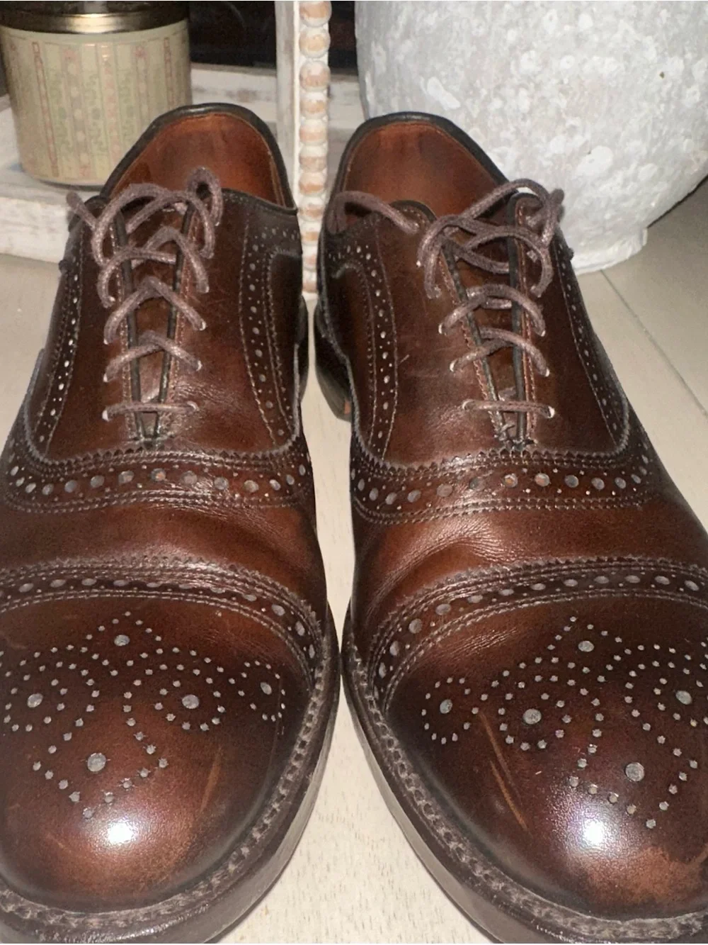 Allen Edmonds Brown Leather Wingtip Oxfords